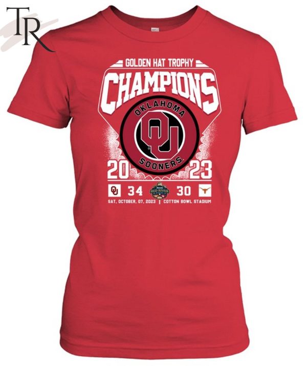 Golden Hat Trophy Champions Oklahoma Sooners  2023 T-Shirt