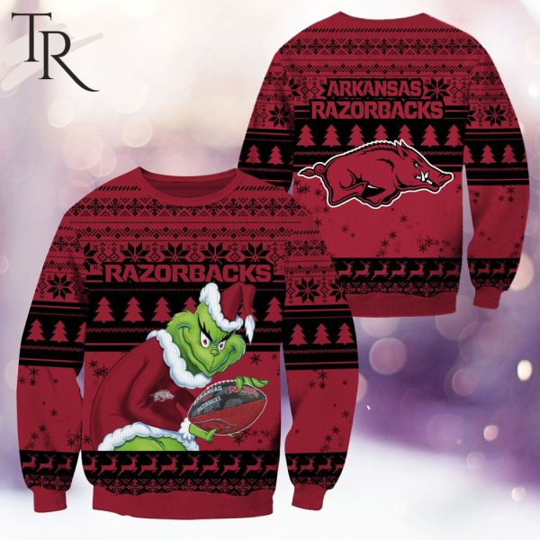 NCAA Arkansas Razorbacks Grinch Christmas Ugly Sweater