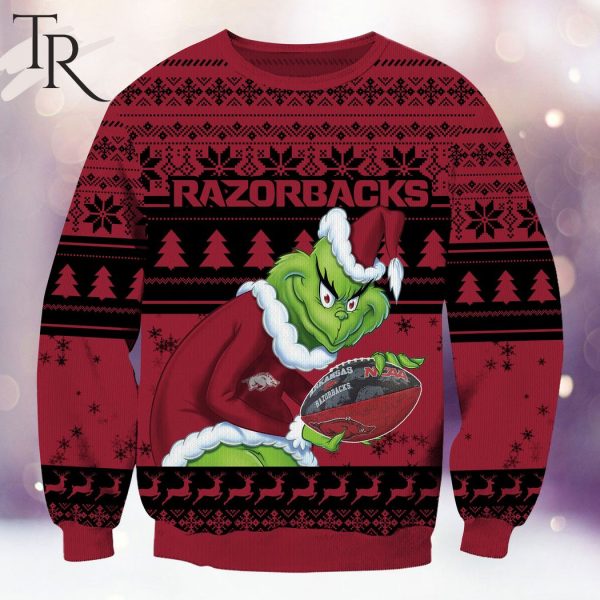 NCAA Arkansas Razorbacks Grinch Christmas Ugly Sweater