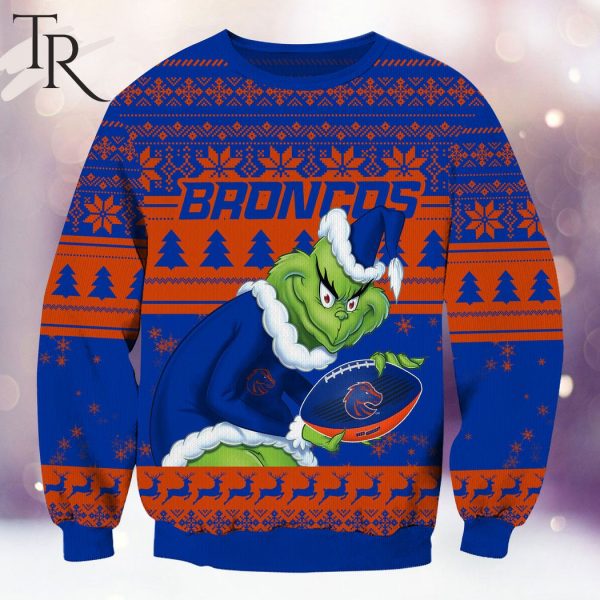 NCAA Boise State Broncos Grinch Christmas Ugly Sweater