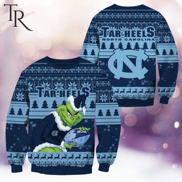 NCAA North Carolina Tar Heels Grinch Christmas Ugly Sweater