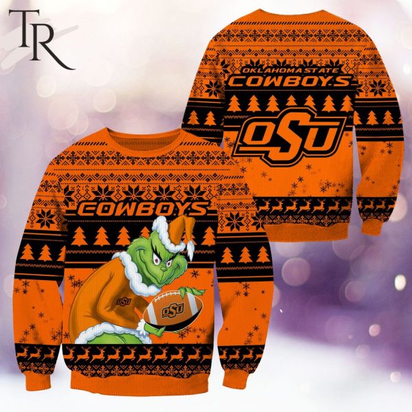 NCAA Oklahoma State Cowboys Grinch Christmas Ugly Sweater