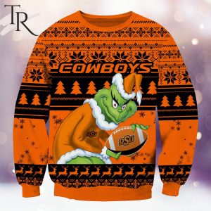 NCAA Oklahoma State Cowboys Grinch Christmas Ugly Sweater