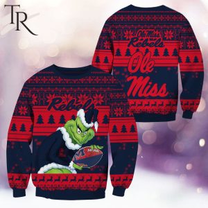 NCAA Ole Miss Rebels Grinch Christmas Ugly Sweater