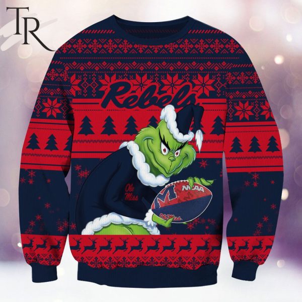 NCAA Ole Miss Rebels Grinch Christmas Ugly Sweater