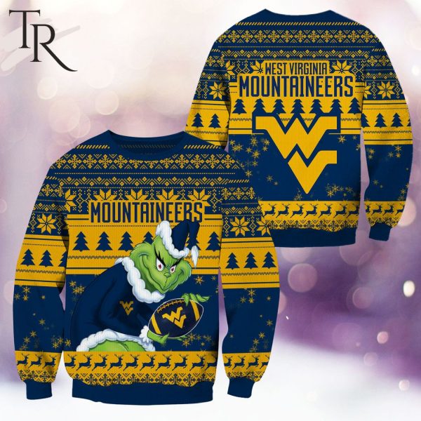 NCAA West Virginia Mountaineers Grinch Christmas Ugly Sweater