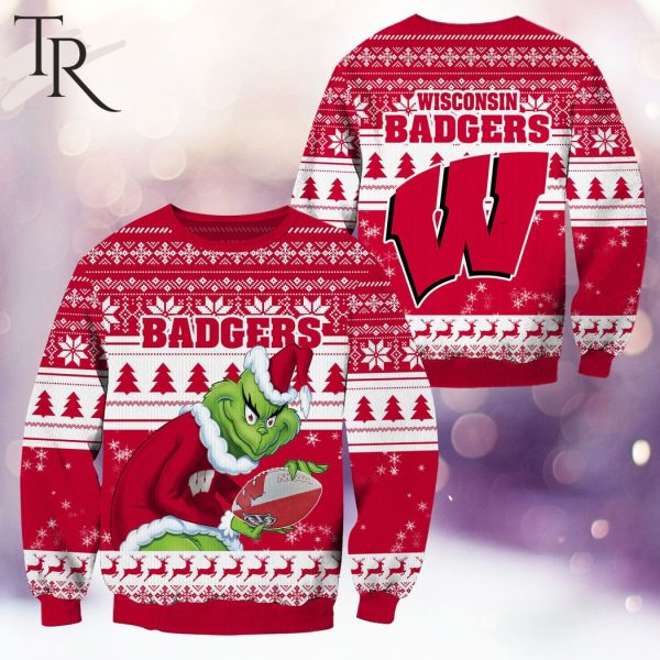 NCAA Wisconsin Badgers Grinch Christmas Ugly Sweater