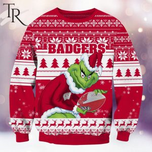 NCAA Wisconsin Badgers Grinch Christmas Ugly Sweater