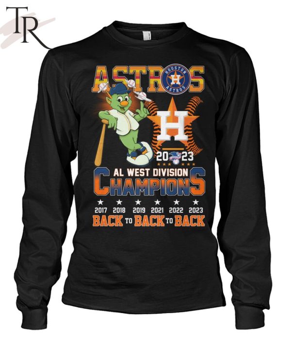 Astros 2023 AL West Division Champions Back To Back To Back T-Shirt