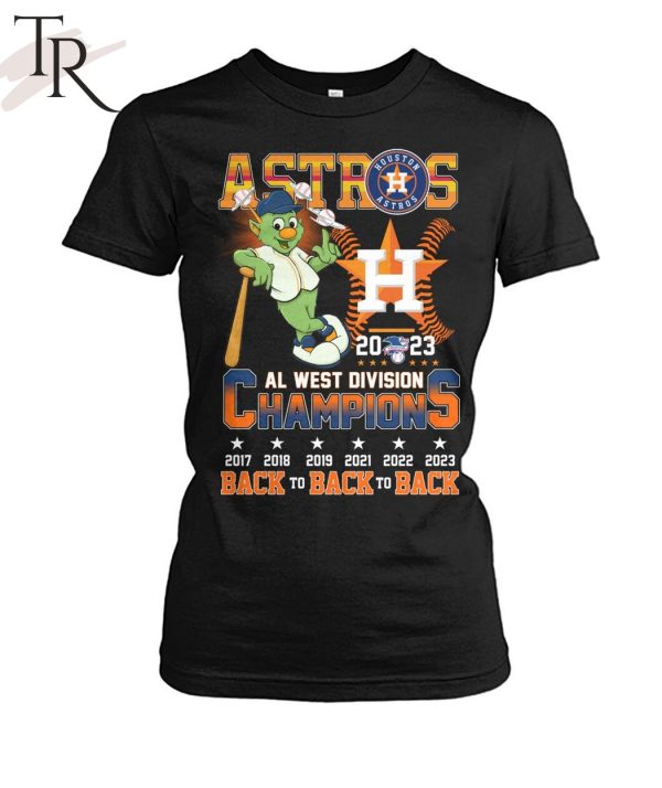 Astros 2023 AL West Division Champions Back To Back To Back T-Shirt