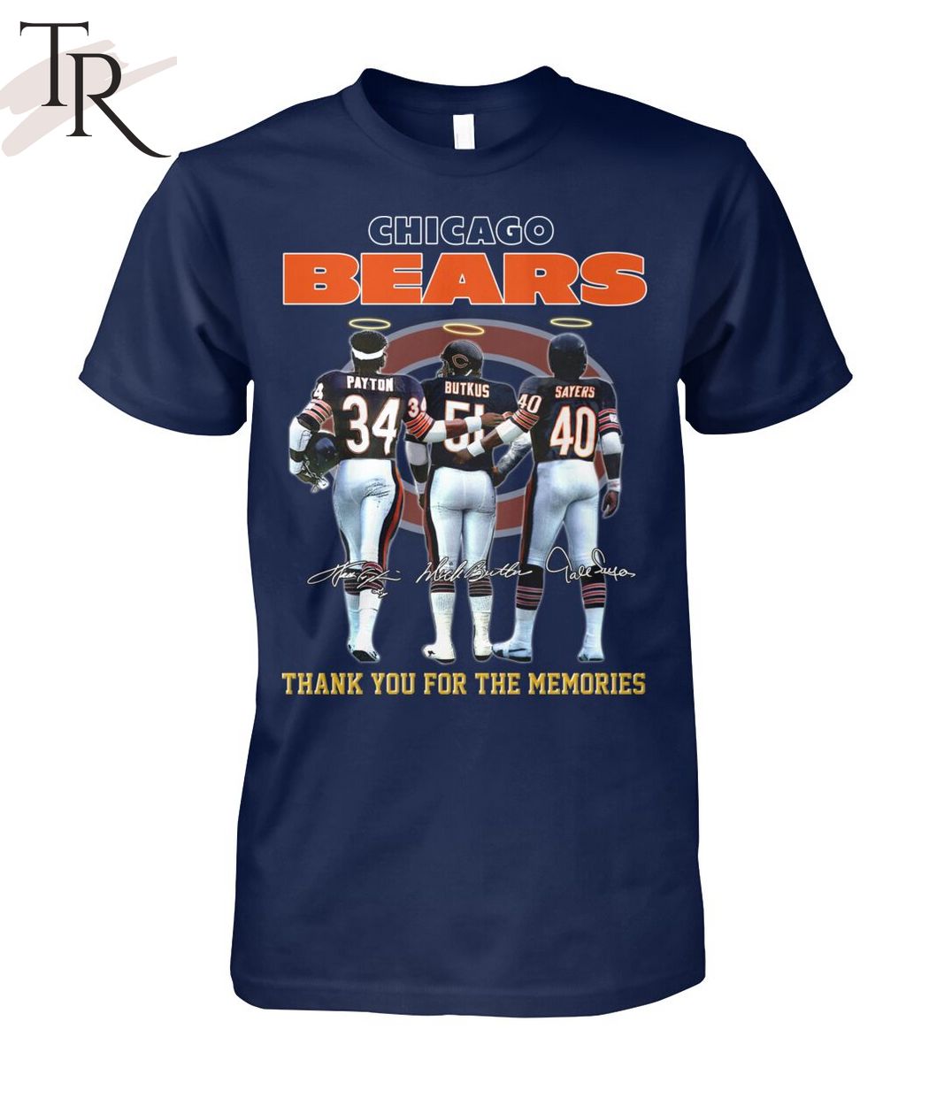 Chicago Bears Payton And Butkus And Sayers Thank You For The Memories T-Shirt