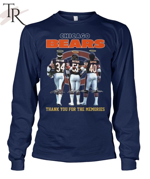 Chicago Bears Payton And Butkus And Sayers Thank You For The Memories T-Shirt