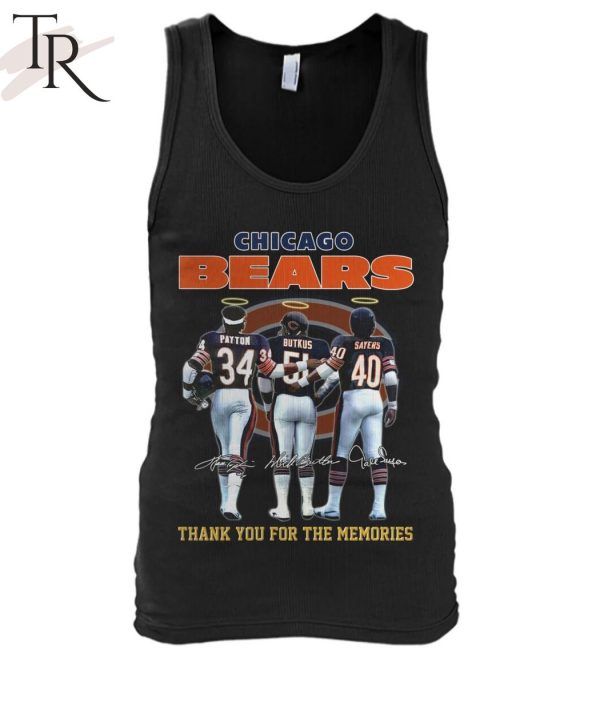 Chicago Bears Payton And Butkus And Sayers Thank You For The Memories T-Shirt