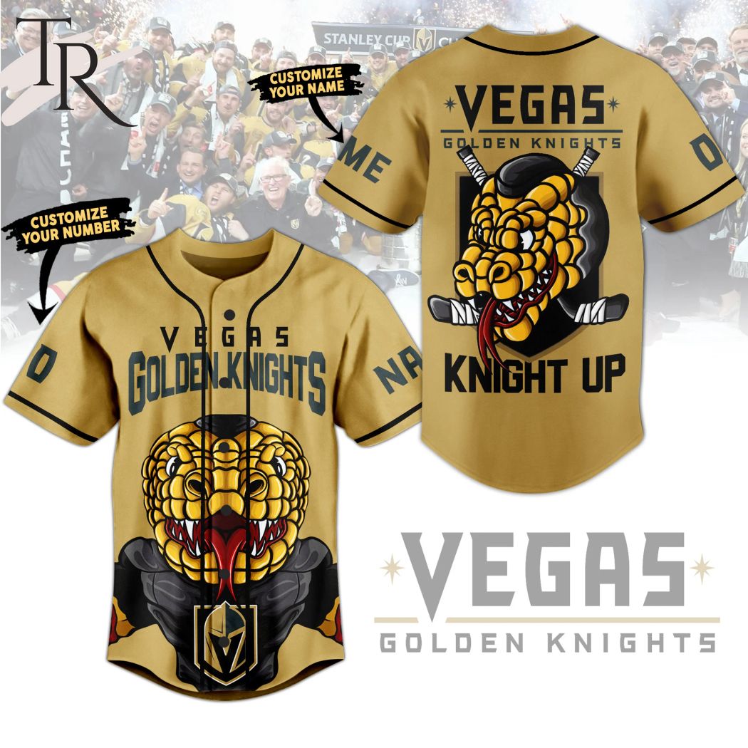 Personalized Vegas Golden Knights Up Baseball Jersey - Torunstyle