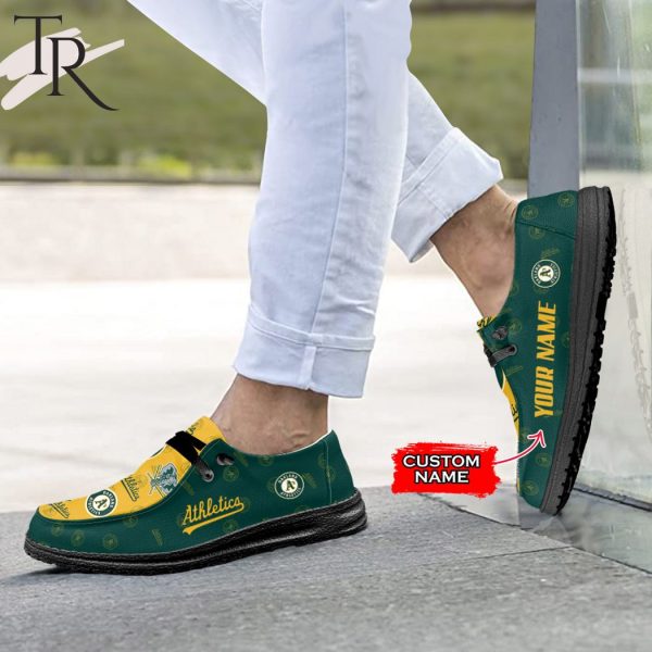 MLB Oakland Athletics Custom Name Hey Dude Shoes