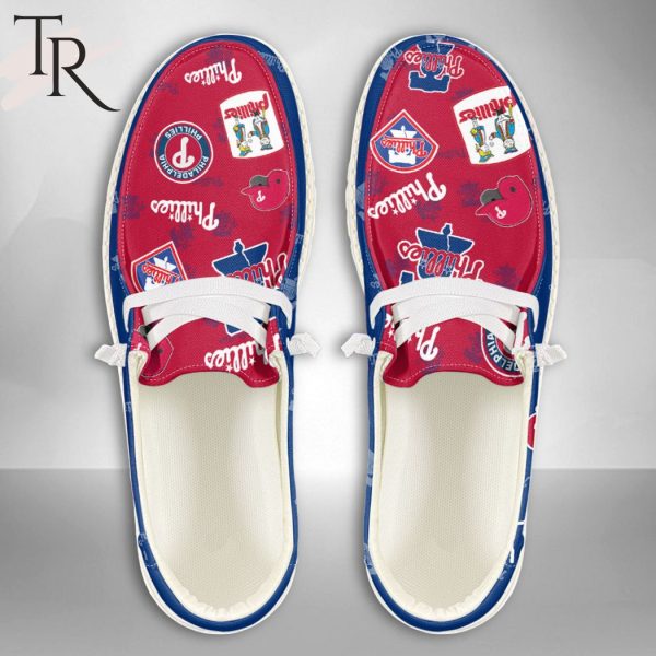 MLB Philadelphia Phillies Custom Name Hey Dude Shoes