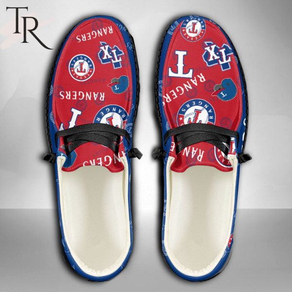 MLB Texas Rangers Custom Name Hey Dude Shoes