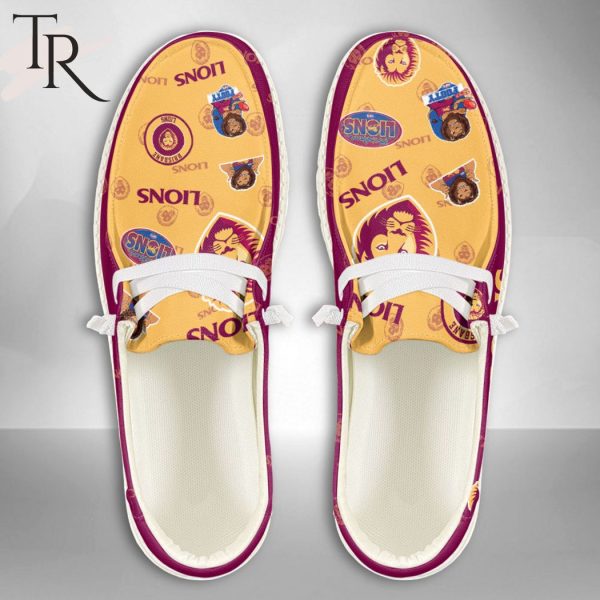 AFL Brisbane Lions Custom Name Hey Dude Shoes