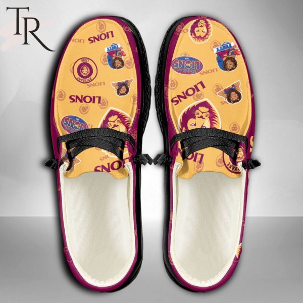 AFL Brisbane Lions Custom Name Hey Dude Shoes