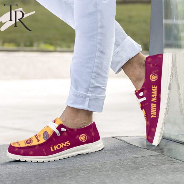 AFL Brisbane Lions Custom Name Hey Dude Shoes