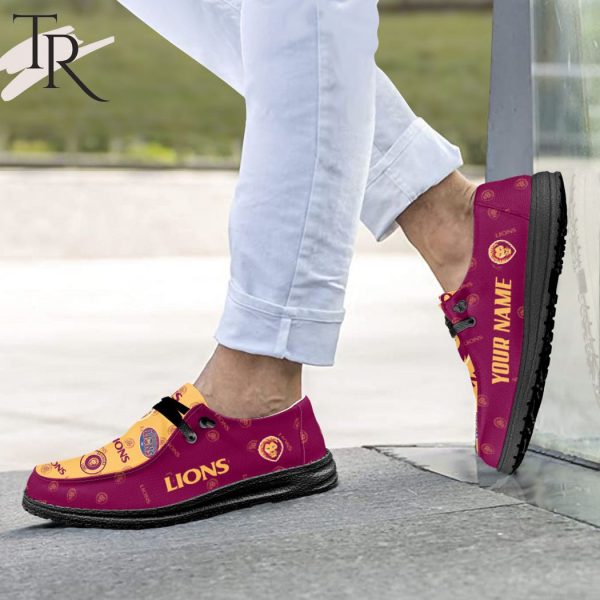 AFL Brisbane Lions Custom Name Hey Dude Shoes