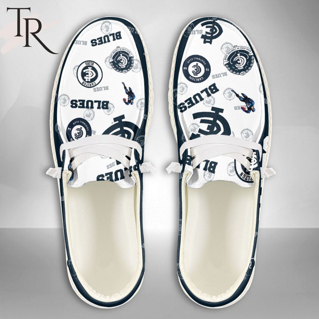 AFL Carlton Blues Custom Name Hey Dude Shoes