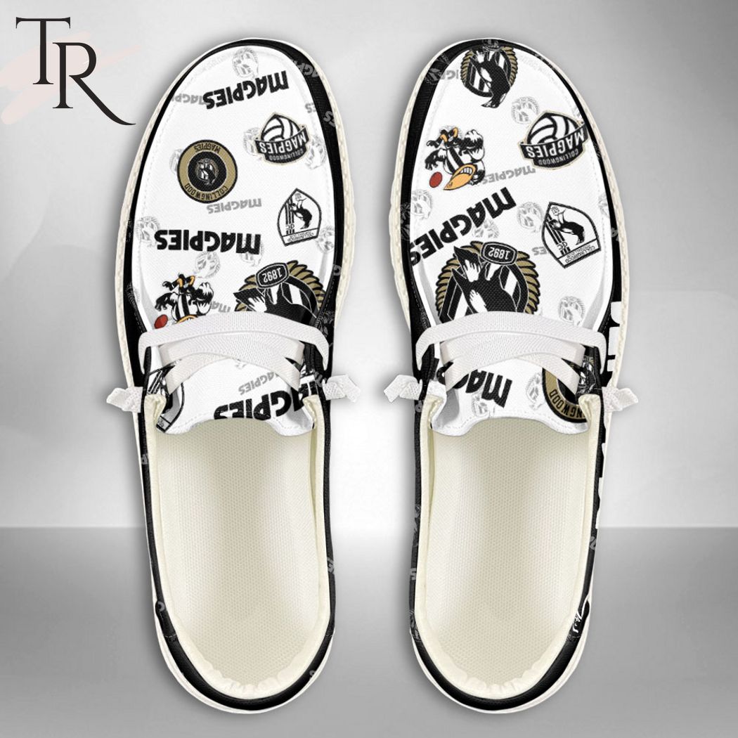 AFL Collingwood Magpies Custom Name Hey Dude Shoes