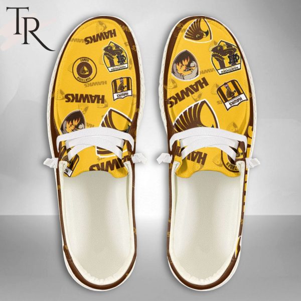 AFL Hawthorn Hawks Custom Name Hey Dude Shoes