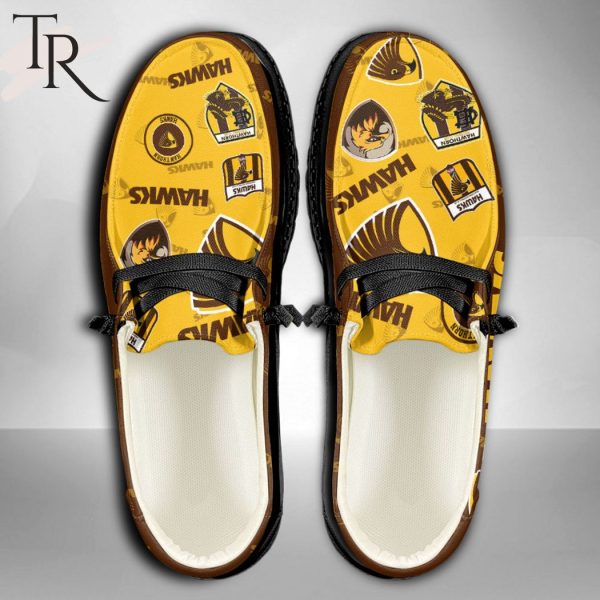 AFL Hawthorn Hawks Custom Name Hey Dude Shoes