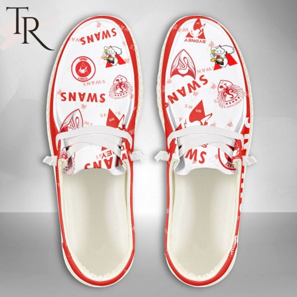 AFL Sydney Swans Custom Name Hey Dude Shoes