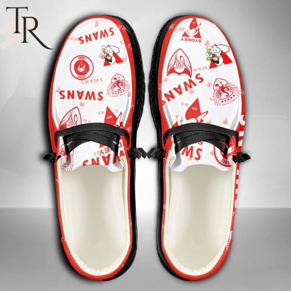 AFL Sydney Swans Custom Name Hey Dude Shoes