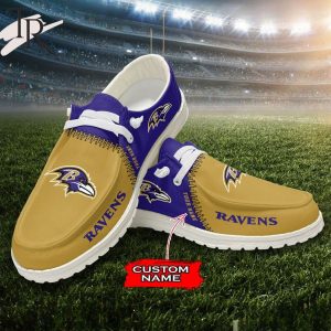Personalized NFL Baltimore Ravens Custom Name Hey Dude Shoes