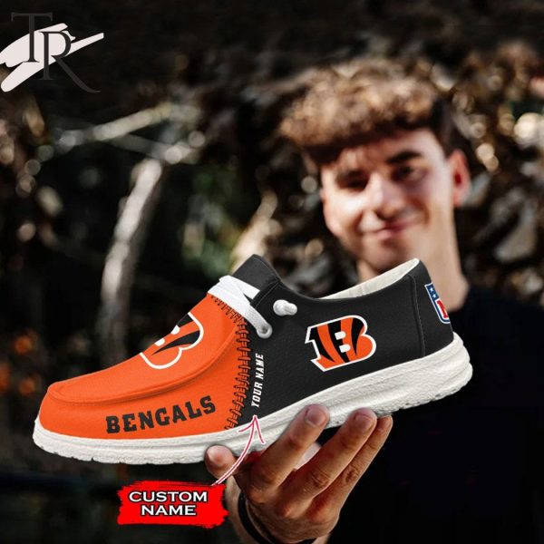 Personalized NFL Cincinnati Bengals Custom Name Hey Dude Shoes