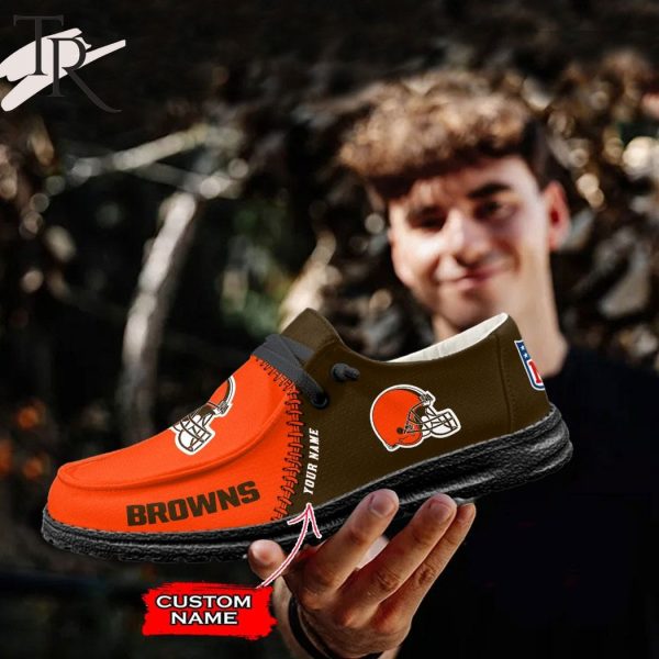 Personalized NFL Cleveland Browns Custom Name Hey Dude Shoes