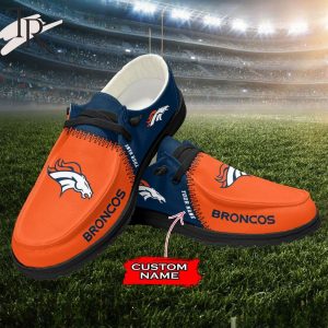 Personalized NFL Denver Broncos Custom Name Hey Dude Shoes