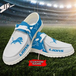 Personalized NFL Detroit Lions Custom Name Hey Dude Shoes