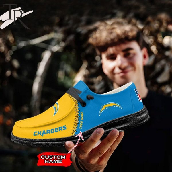 Personalized NFL Los Angeles Chargers Custom Name Hey Dude Shoes