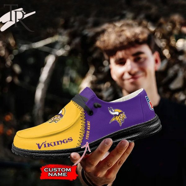 Personalized NFL Minnesota Vikings Custom Name Hey Dude Shoes