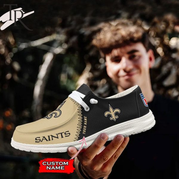 Personalized NFL New Orleans Saints Custom Name Hey Dude Shoes
