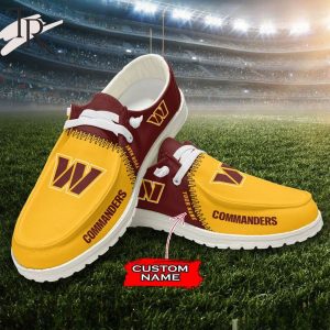 Personalized NFL Washington Commanders Custom Name Hey Dude Shoes