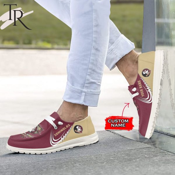 Personalized NCAA Florida State Seminoles Broken Wall Hey Dude Shoes