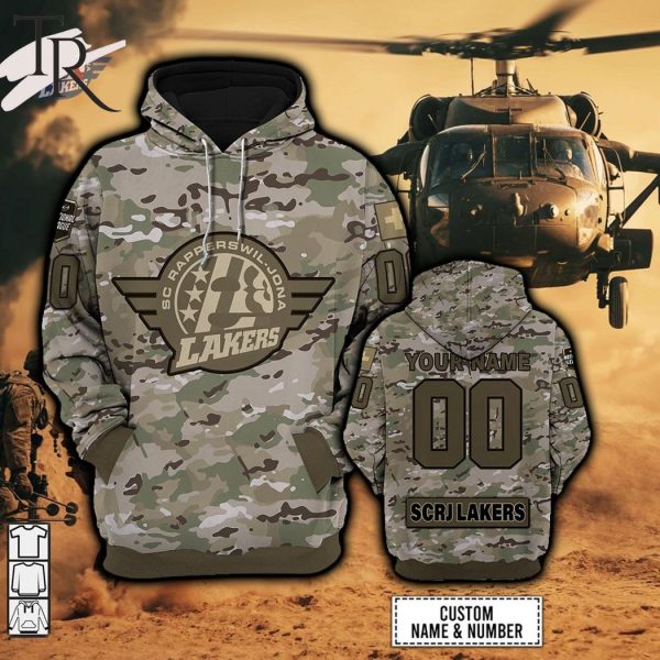 Personalized NL Hockey SCRJ Lakers Army Camo Style Hoodie