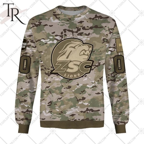 Personalized NL Hockey ZSC Lions Army Camo Style Hoodie