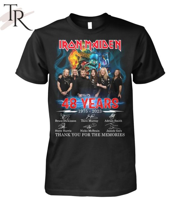 Iron Maiden 48 Years 1975 – 2023 Signature Thank You For The Memories Unisex T-Shirt