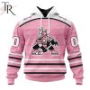 Personalized NHL Anaheim Ducks Special Pink Fight Breast Cancer Design Hoodie