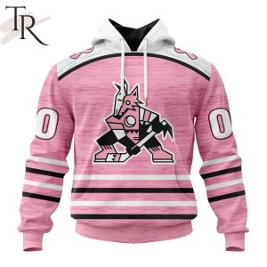 Personalized NHL Arizona Coyotes Special Pink Fight Breast Cancer Design Hoodie