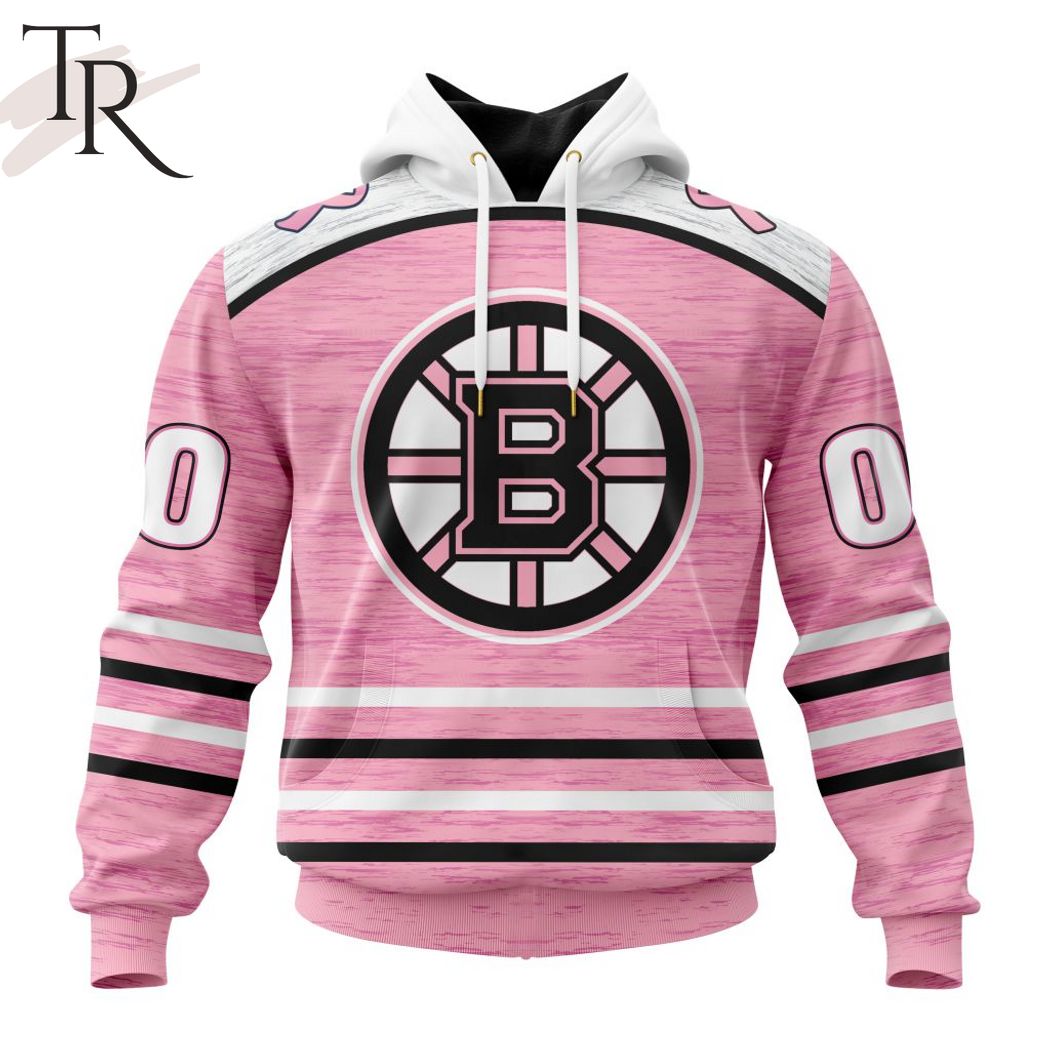Bruins Hoodie 3D Breast Cancer Ribbon Pattern Custom Bruins Gift -  Personalized Gifts: Family, Sports, Occasions, Trending