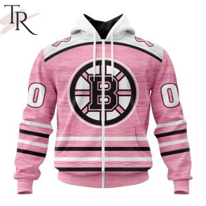 Personalized NHL Boston Bruins Special Pink Fight Breast Cancer Design Hoodie