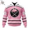 Personalized NHL Calgary Flames Special Pink Fight Breast Cancer Design Hoodie