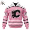 Personalized NHL Carolina Hurricanes Special Pink Fight Breast Cancer Design Hoodie